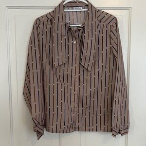 Vintage 80s Deer Park Silk‎ Blouse Office Power Move